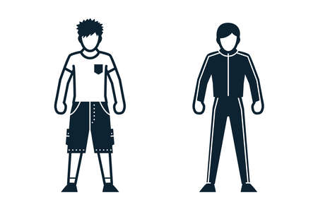 People, Man, Fashion, Clothing icons with White Backgroundのイラスト素材