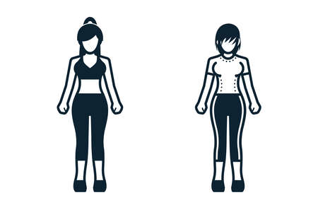 People, Women, Fashion, Clothing icons with White Backgroundのイラスト素材