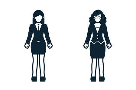 People, Women, Fashion, Clothing icons with White Backgroundのイラスト素材