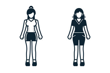 People, Women, Fashion, Clothing icons with White Backgroundのイラスト素材