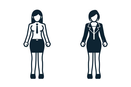 People, Women, Fashion, Clothing icons with White Backgroundのイラスト素材