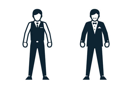 People, Man, Fashion, Clothing icons with White Backgroundのイラスト素材