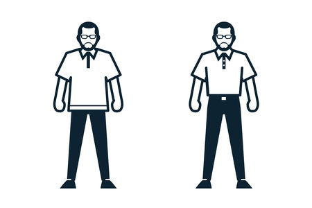 People, Man, Fashion, Clothing icons with White Backgroundのイラスト素材
