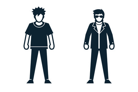 People, Man, Fashion, Clothing icons with White Backgroundのイラスト素材