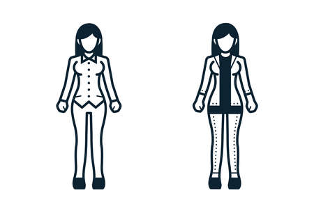 People, Women, Fashion, Clothing icons with White Backgroundのイラスト素材