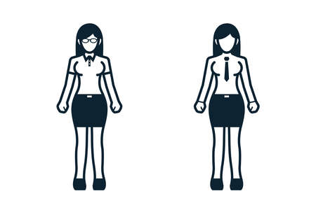 People, Women, Fashion, Clothing icons with White Backgroundのイラスト素材