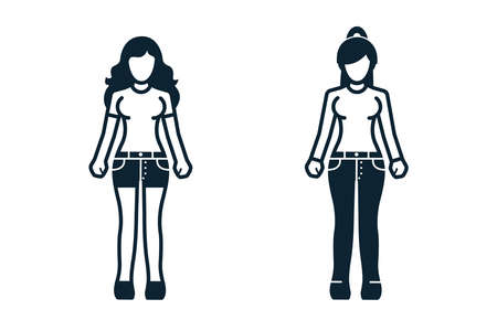 People, Women, Fashion, Clothing icons with White Backgroundのイラスト素材