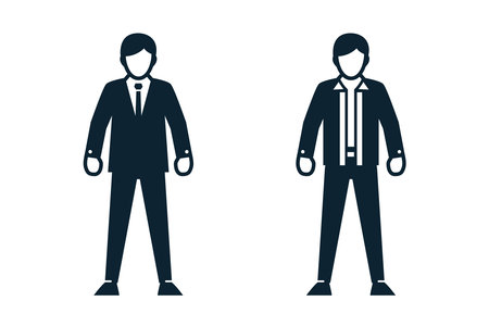People, Man, Fashion, Clothing icons with White Backgroundのイラスト素材