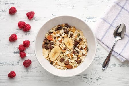 oat flakes with berries and dried fruits