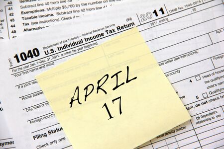 Income tax filing deadline for 2012 is April 17thの写真素材