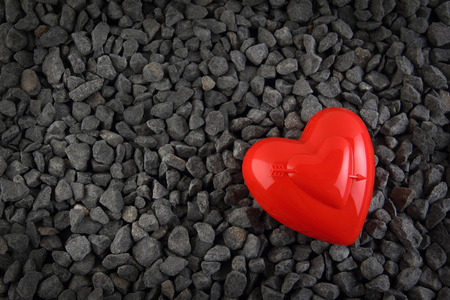 Valentines day heart on stonesの写真素材