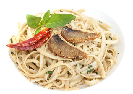 Salted fish pastaの写真素材
