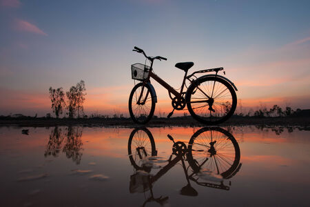 silhouette bicycleの写真素材