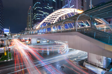 city skywalk at Bangkokの写真素材