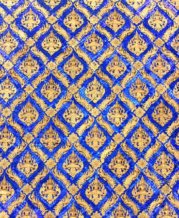 Buddha wall of Thai style pattern designの写真素材