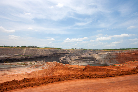 Landscape of coal mine in Mae Mo, Lampang の写真素材