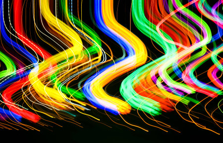 colourful lights in motion blur