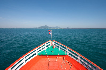 boat floats near the shore  Island travelの写真素材