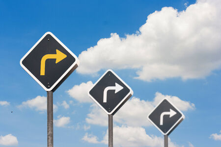 Traffic sign on the cloudsの写真素材