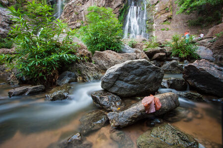 Klonglan waterfall Beautiful waterfall of Kampangpet Province,Thailandの写真素材