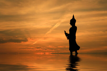Buddha statue silhouetteの写真素材