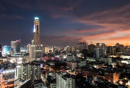 Bangkok city view with trafficのeditorial素材