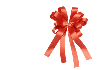 golden ribbon isolated on whiteの写真素材
