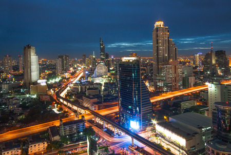 Bangkok city view with trafficの写真素材