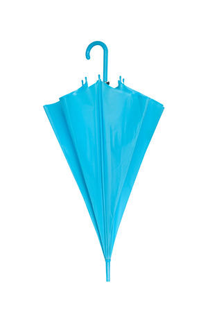 blue umbrella isolated on a white backgroundの写真素材