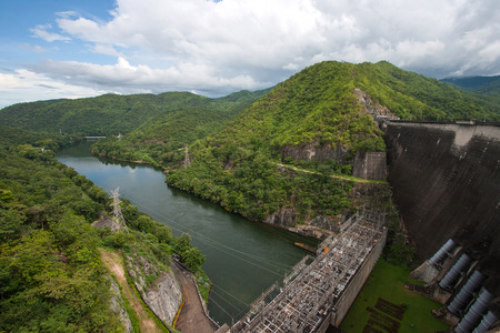 Bhumibol Dam in Thailand. The power station.の写真素材