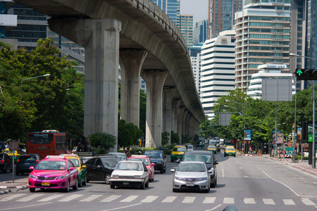 BANGKOK, THAILAND, JUNE 8,2013, Traffic in Bangkok, Thailand. It is the capital of Thailand.のeditorial素材