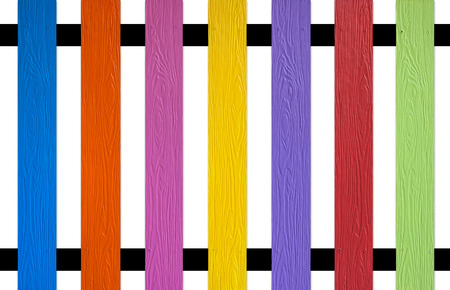 colourful picket Fence on isolated backgroundの写真素材