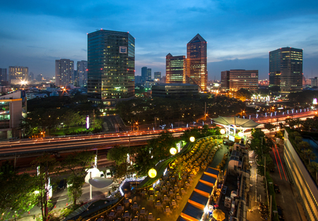 Bangkok, Thailand - January  9 2013:  TWILIGHT Ratchadapisek area of Bangkok.のeditorial素材