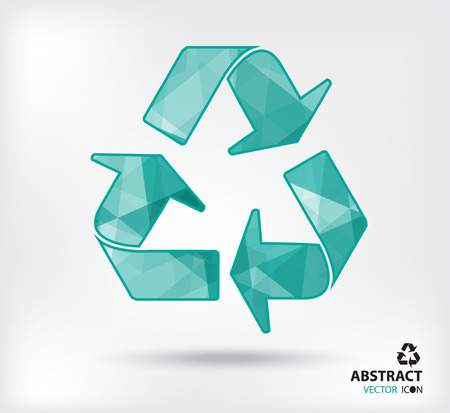 Recycle abstract vector icon geometric polygonのイラスト素材