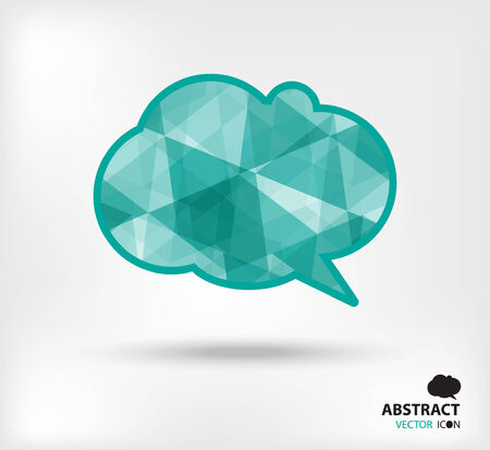 Speech bubble abstract vector icon geometric polygonのイラスト素材