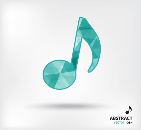 music note abstract vector icon geometric polygonのイラスト素材