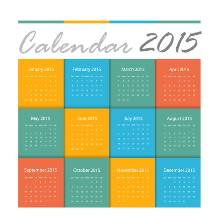 Calendar 2015 Vector earthtone designのイラスト素材