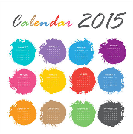 Calendar 2015 Vector earthtone designのイラスト素材