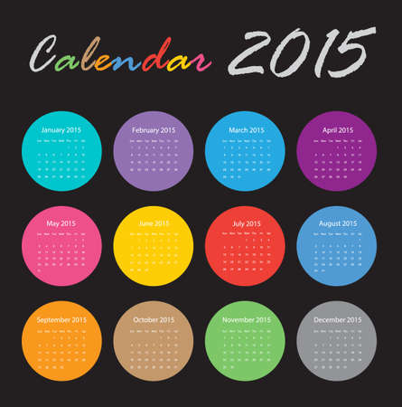 Calendar 2015 Vector earthtone designのイラスト素材