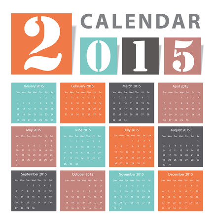 Calendar 2015 Vector earthtone designのイラスト素材
