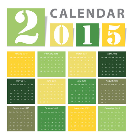 Calendar 2015 Vector earthtone designのイラスト素材