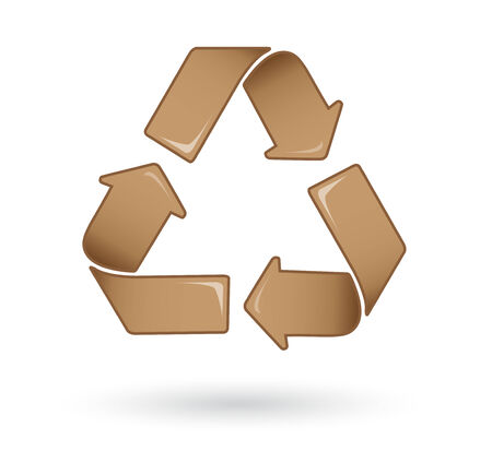 Brown Recycle icon vectorのイラスト素材