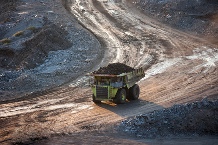 coal-preparation plant. Big  mining truck at work site coal transportation, December, 29, 2014 in Lampang, Thailandのeditorial素材
