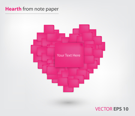 Hearth from pink note paperのイラスト素材