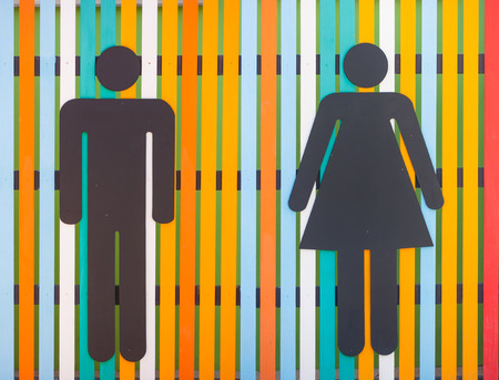 colorful restroom or toilet signの写真素材