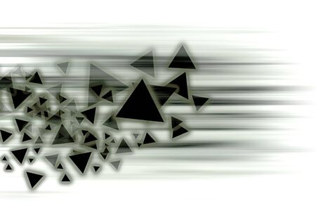 The black triangle moving fast over white background