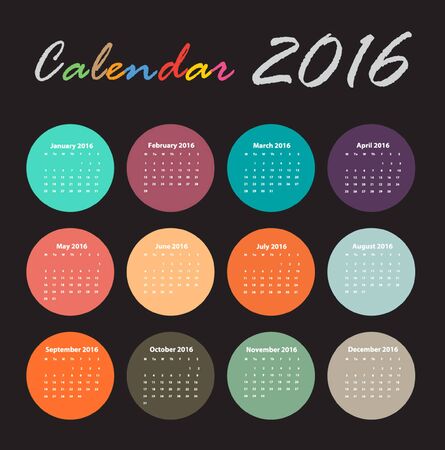Calendar 2016 earth tone designのイラスト素材