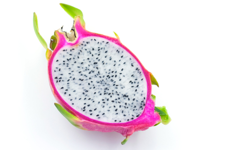 Dragon Fruit isolated against white background.の写真素材