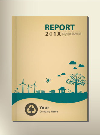 Go green concept. Save the world vector CSR report Cover designのイラスト素材