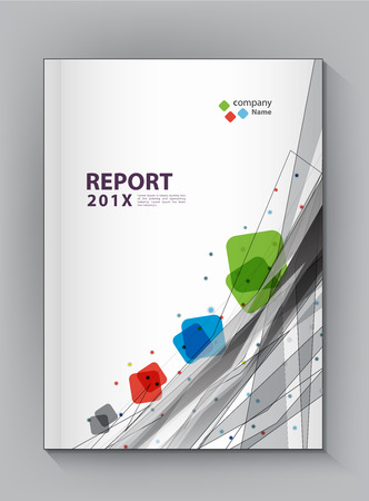 Modern Annual report Cover design vector dot  technology theme conceptのイラスト素材